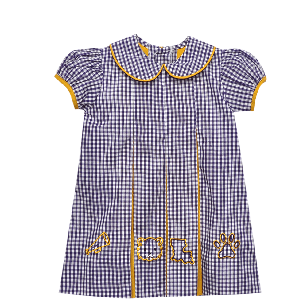 Purple Gingham Tiger Dress
