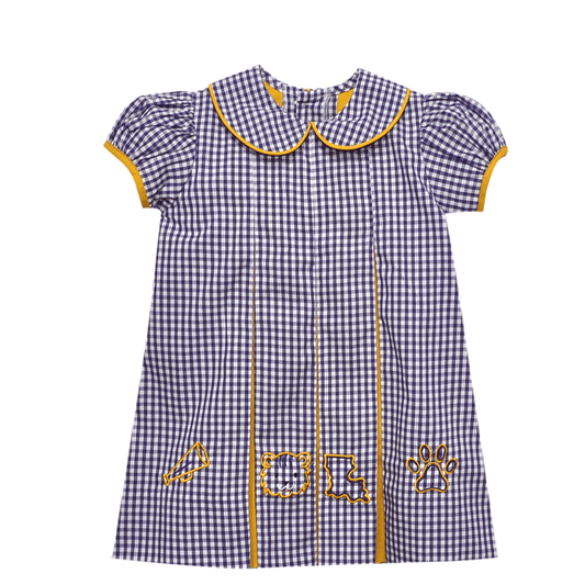 Purple Gingham Tiger Dress