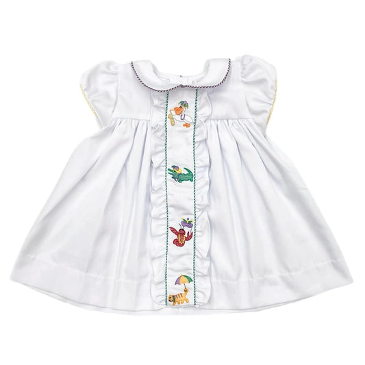Mardi Gras Animal Embroidered Dress