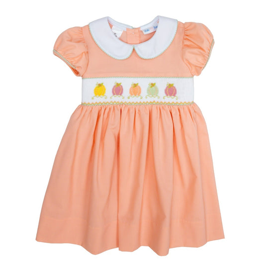 Pumpkin Smocked Peter Pan Dress