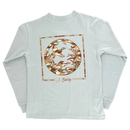 J. Bailey Logo L/S Tee Shirt - Duck Silhouette/Sage Green