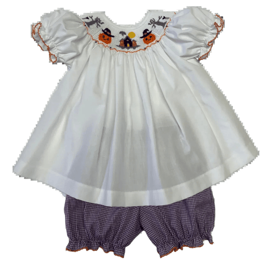 Halloween Smocked Bloomer Set