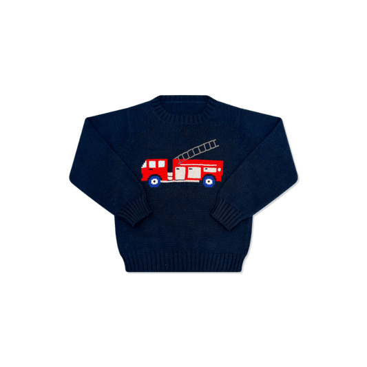 Cozy Up Sweater - Northshore Navy, Firetruck