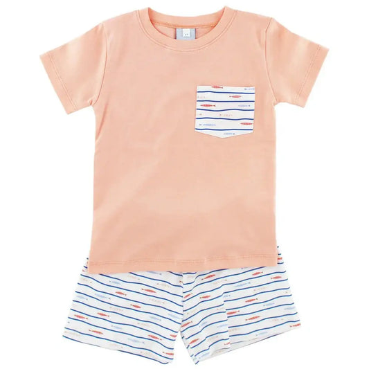 Striped Fish Short Set