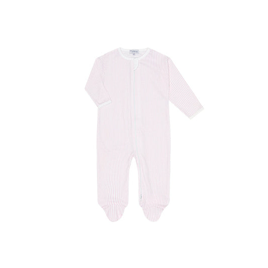 Pink Classic Stripes Zipper Footie
