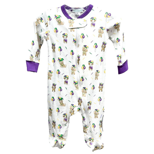 Mardi Gras Puppy Boy Footies