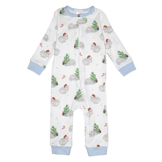 Christmas Hippo Footless Pajamas