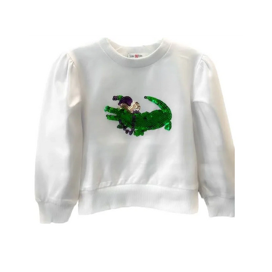 Mardi Gras Sequin Gator Shirt