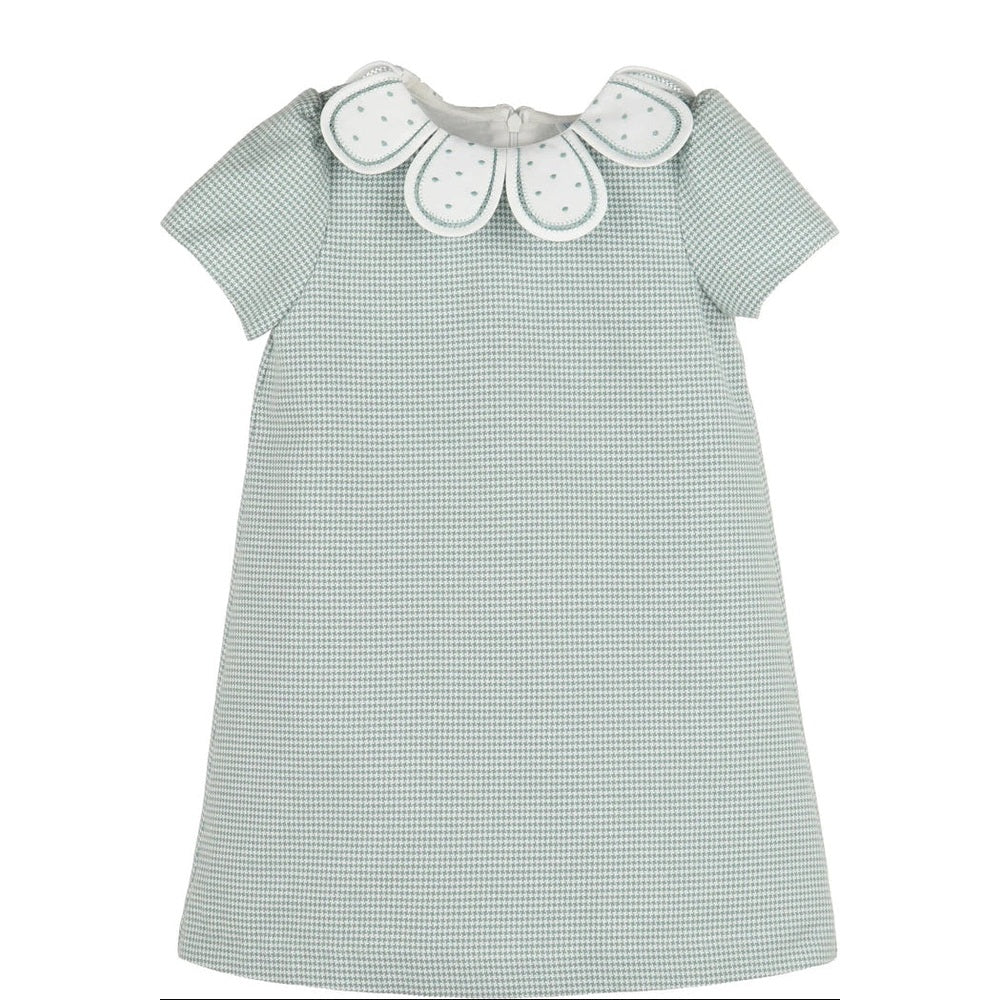 Checks Petal Collar Dress - Green