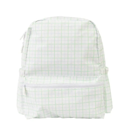 Apple of My Isla Backpack - Green & Blue Windowpane