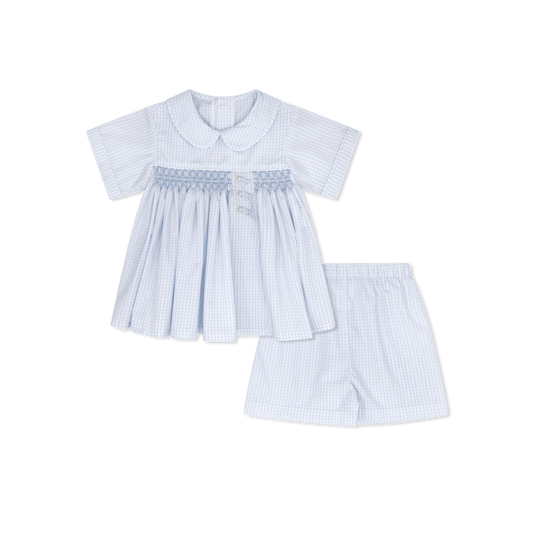 Hayes Short Set - Classic Blue Windowpane - Airplanes