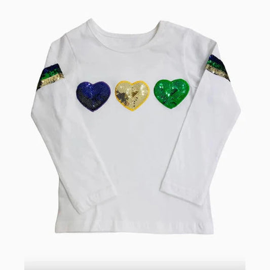 Mardi Gras Sequin Heart Shirt