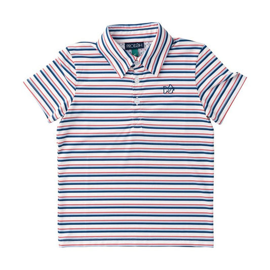 Short Sleeve Pro Performance Polo - Independence Day Stripe
