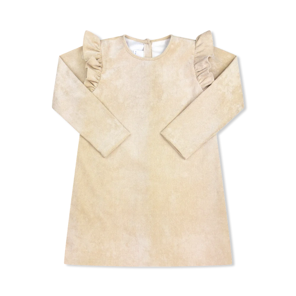 Evelyn Dress Long Sleeve - Alexandria Khaki Cord