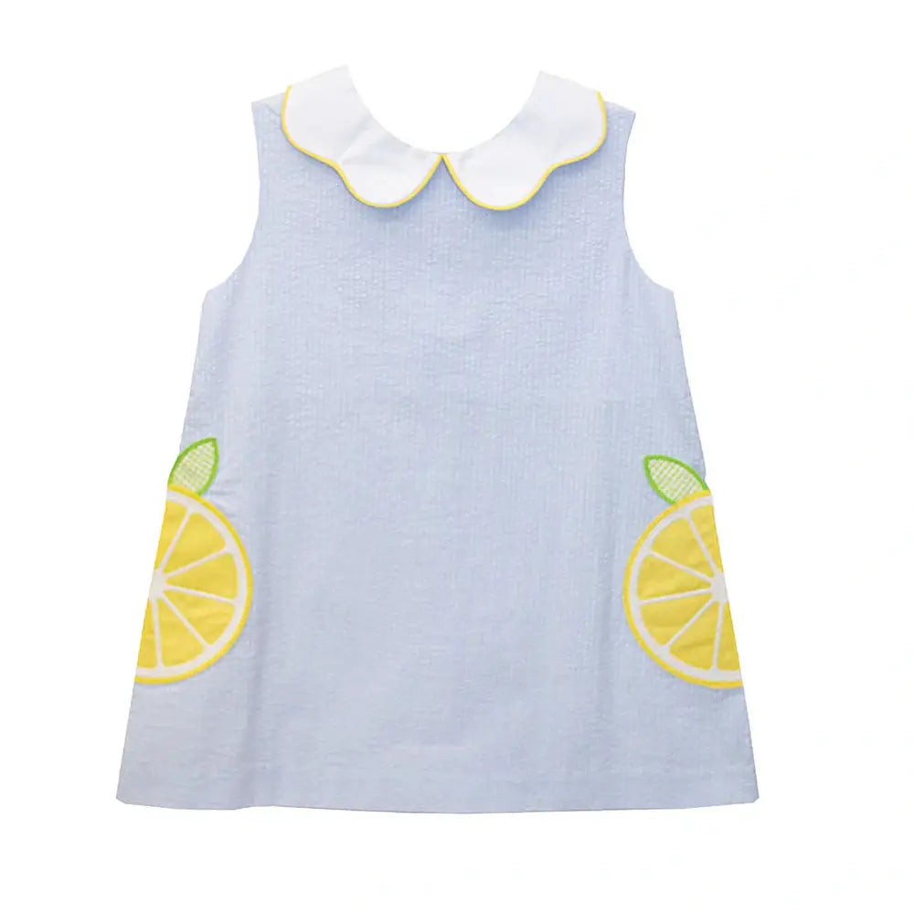 Lemon Seersucker Dress