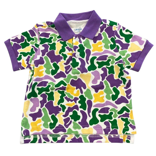 Mardi Gras Camo Polo