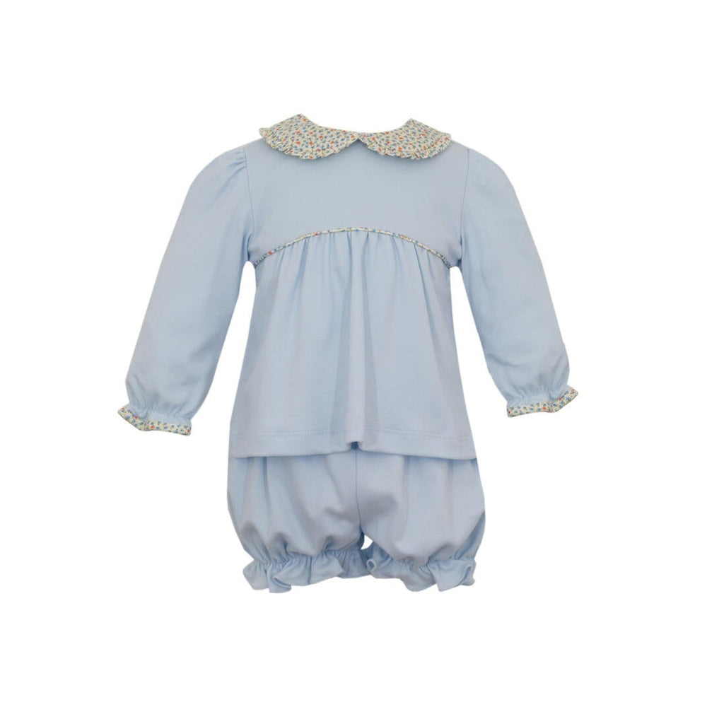 Millie Blue Knit Bloomer Set