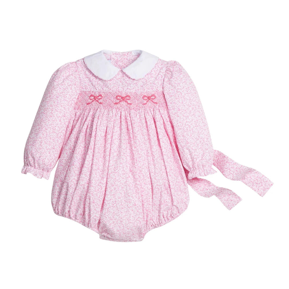 Smocked Natalie Bubble - Pink Vinings