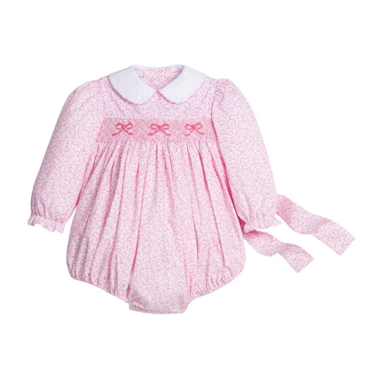 Smocked Natalie Bubble - Pink Vinings