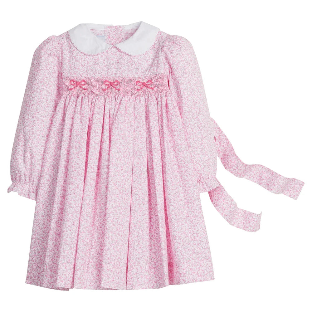 Smocked Natalie Dress - Pink Vinings