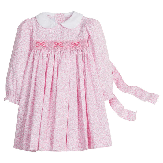 Smocked Natalie Dress - Pink Vinings