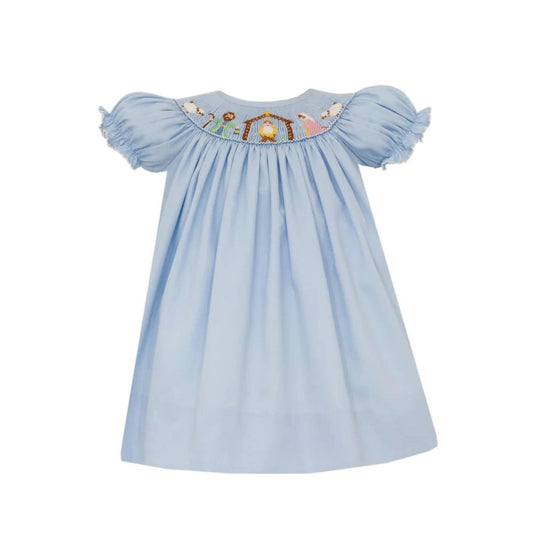 Nativity Smocked Bishop Dress