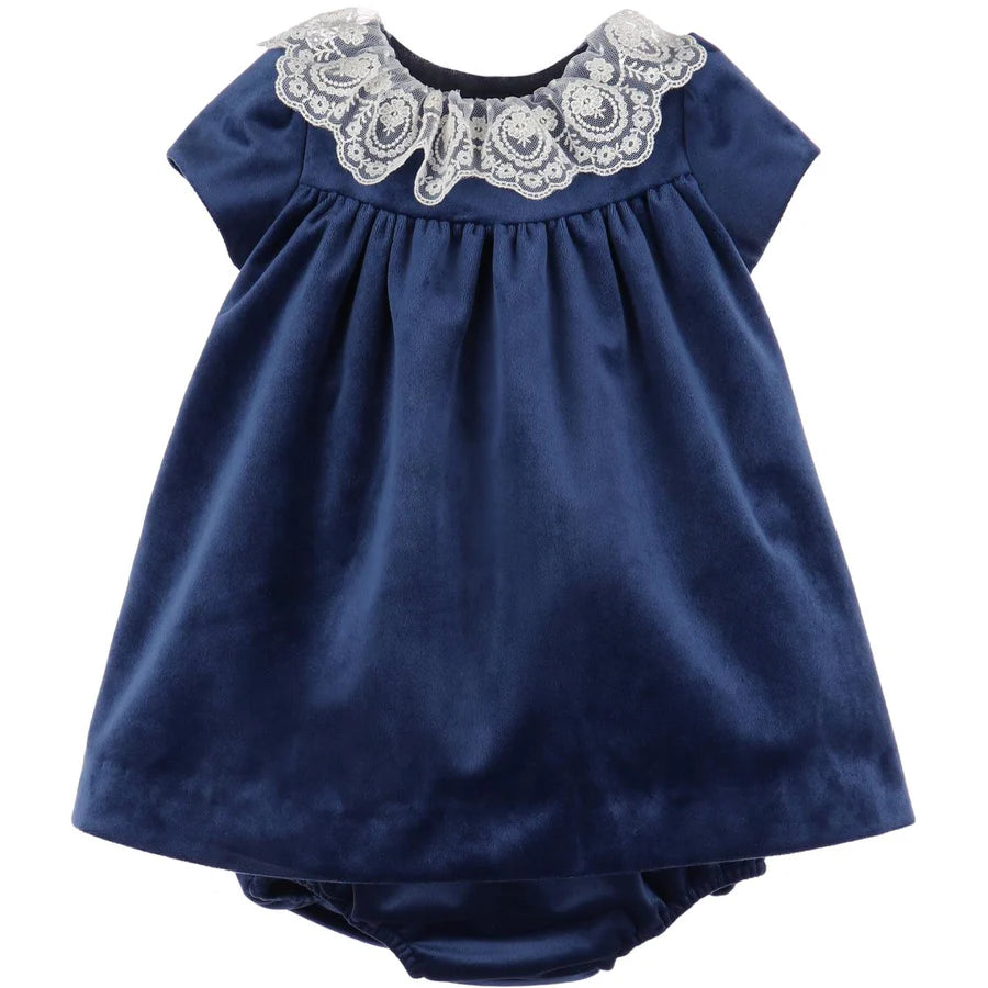 Velvet Float Dress - Navy