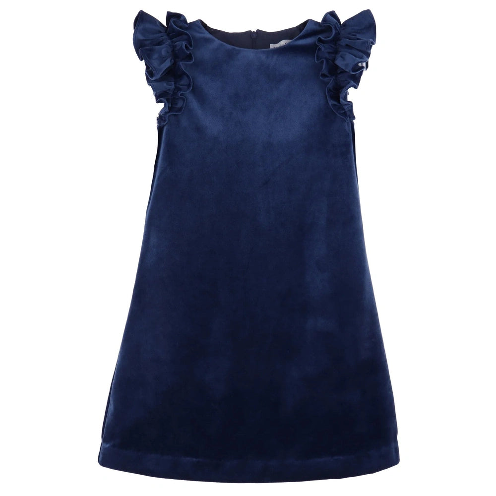 Velvet Shift Dress - Navy