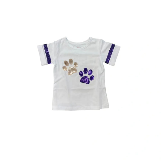 LSU Paw Sequin Shirt