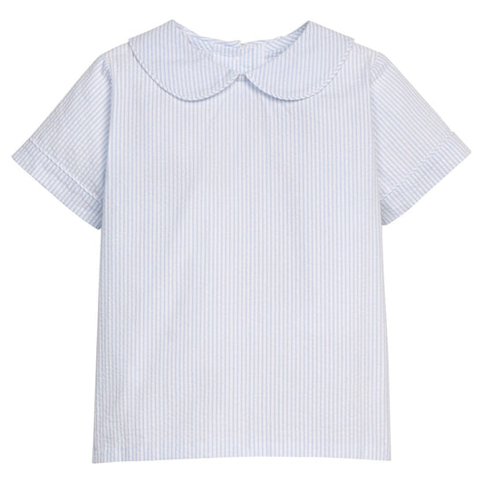 Peter Pan Shirt - Light Blue Seersucker