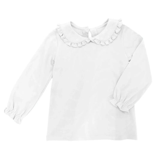 Basics Pima Peter Pan Top - White