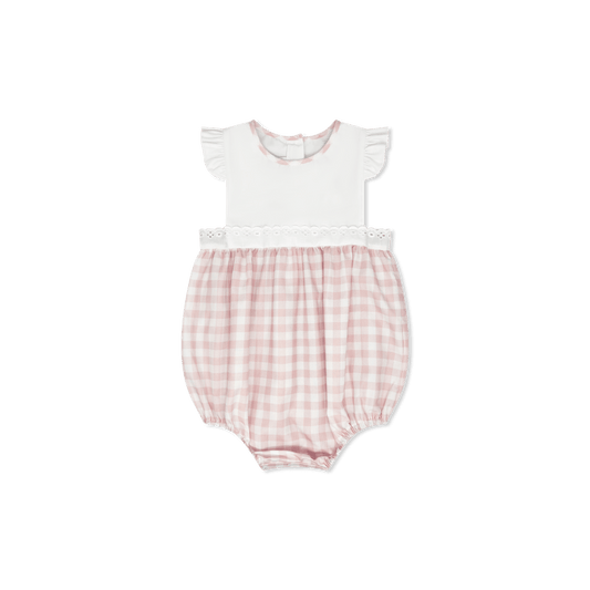 Pinafore Bubble - Playful Pink Buffalo Check