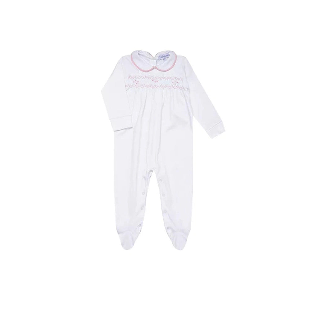 Nella Smocked Girl Footie  - Pink