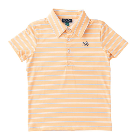 Short Sleeve Pro Performance Polo - Orange Chiffon Stripe