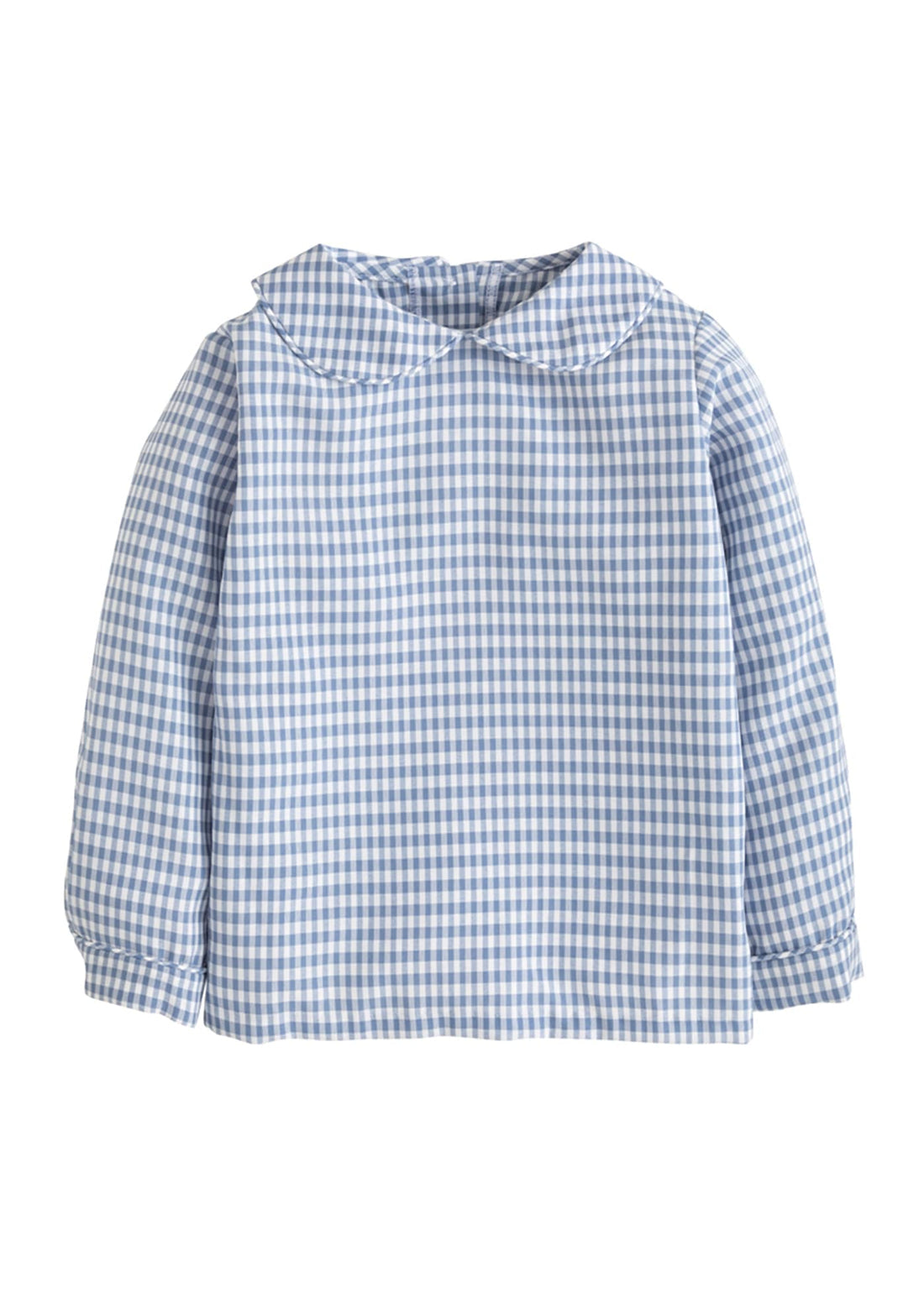 Peter Pan Shirt - Gray Blue Gingham