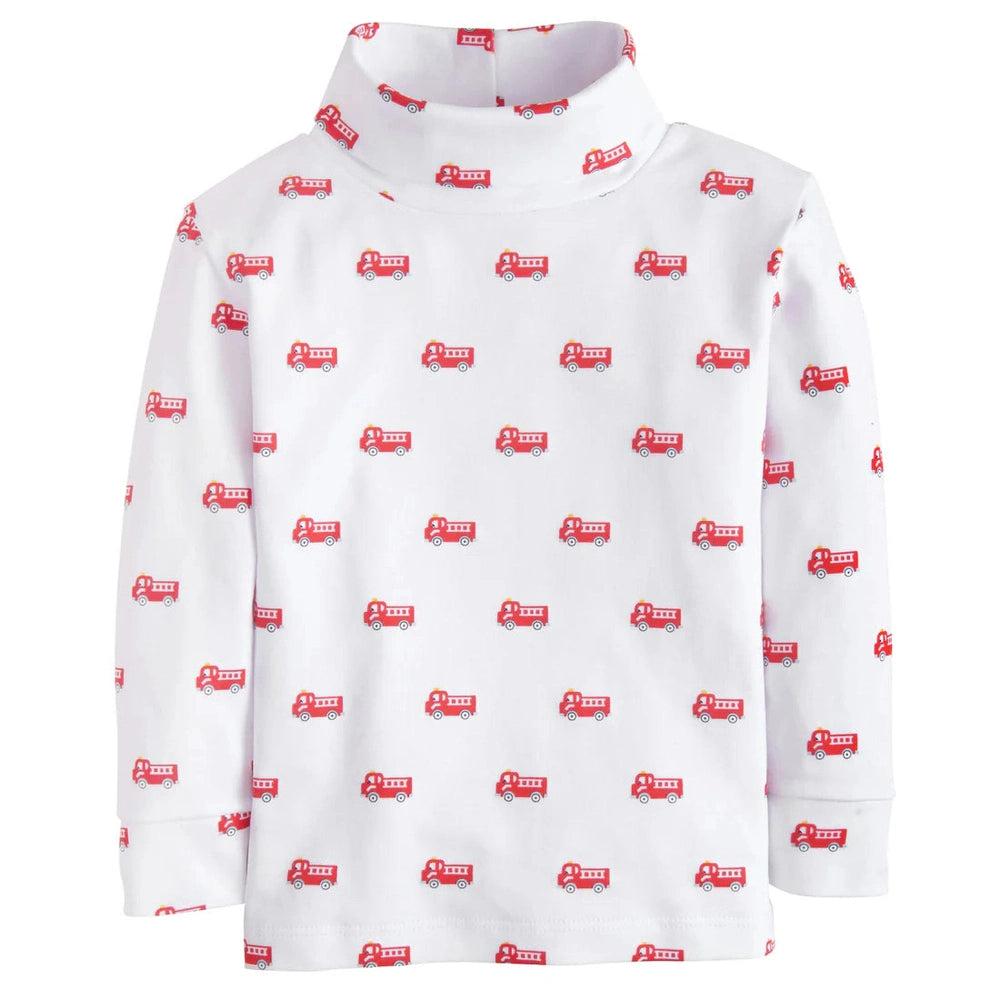 Printed Turtleneck - Fire Trucks