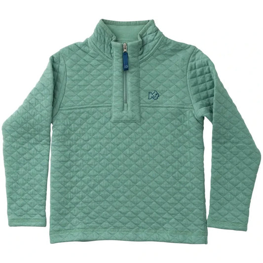 Quilted Zip Pullover - Frosty Spruce