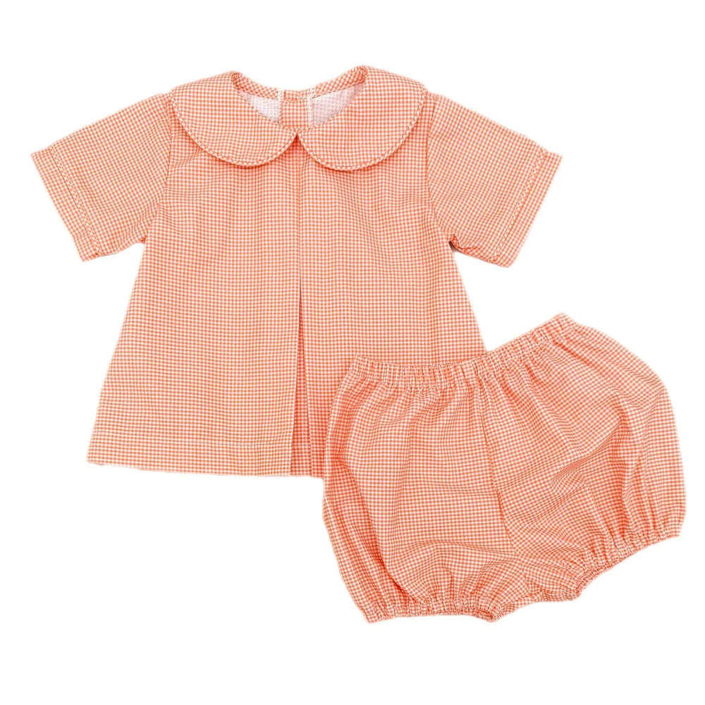 Rory Diaper Set - Orange Gingham