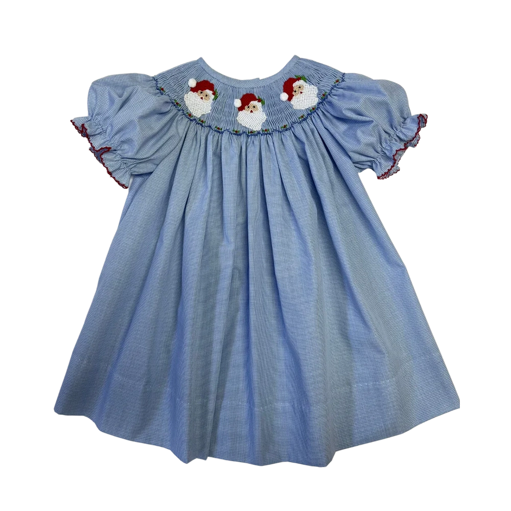 Emma Dress - Blue Santa