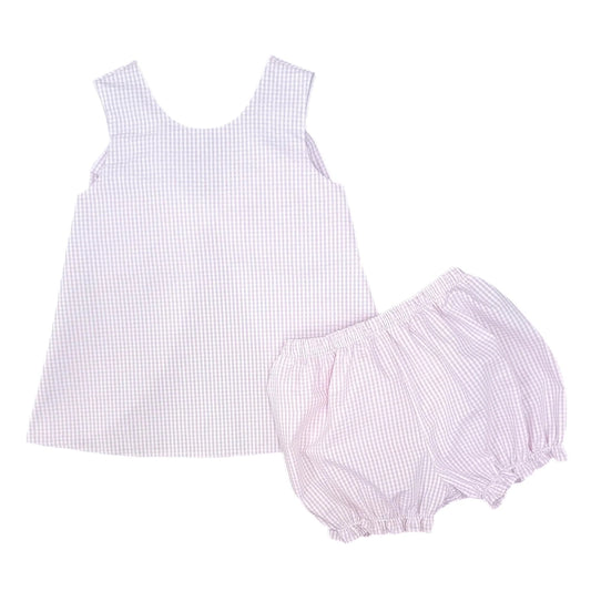 Lottie Bloomer Banded Short Set - Pink Check