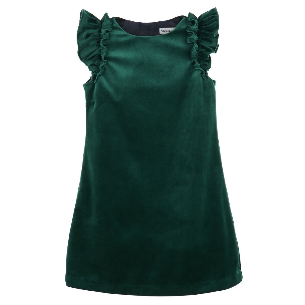 Velvet Shift Dress - Green