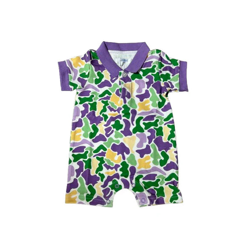 Mardi Gras Camo Polo Shortall