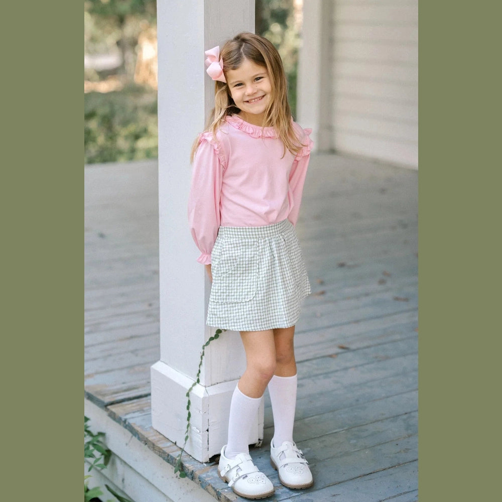 Isabella Skirt - Grove Park Green Windowpane