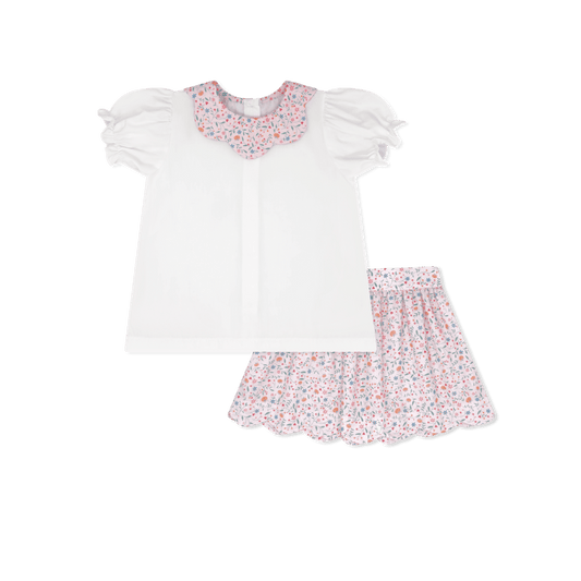 Susie Scallop Skirt Set - Pumpkin Grove Floral
