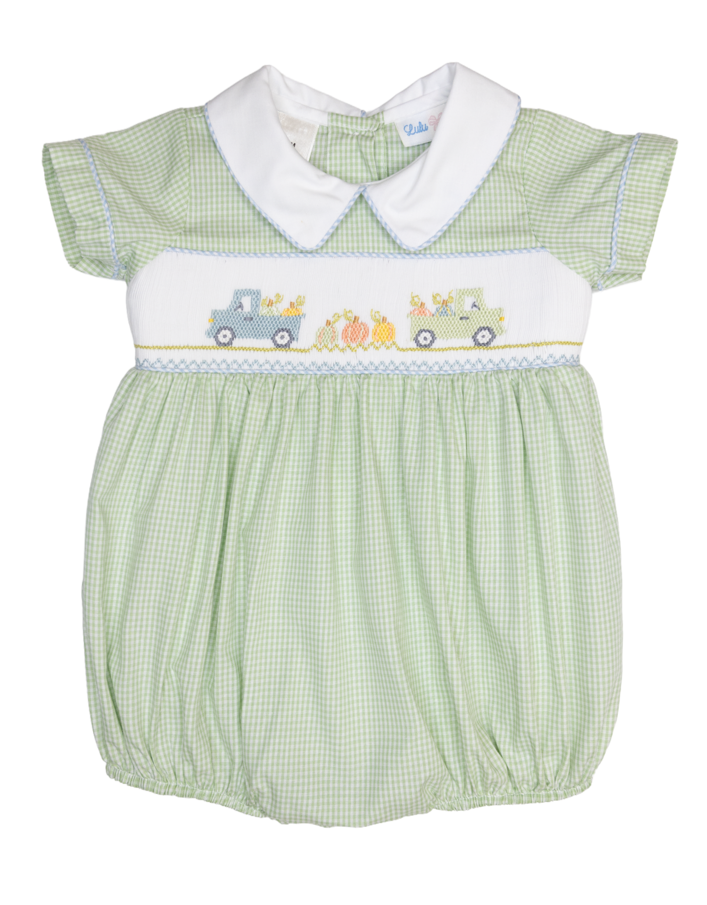 Pumpkin Truck Smocked Boy Bubble