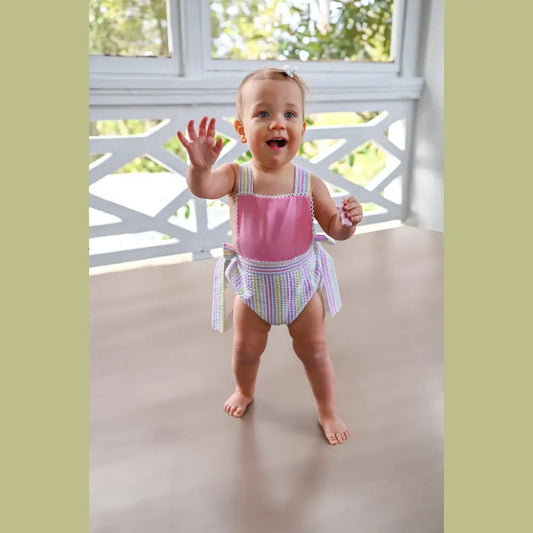 Pastel Seersucker Sunsuit