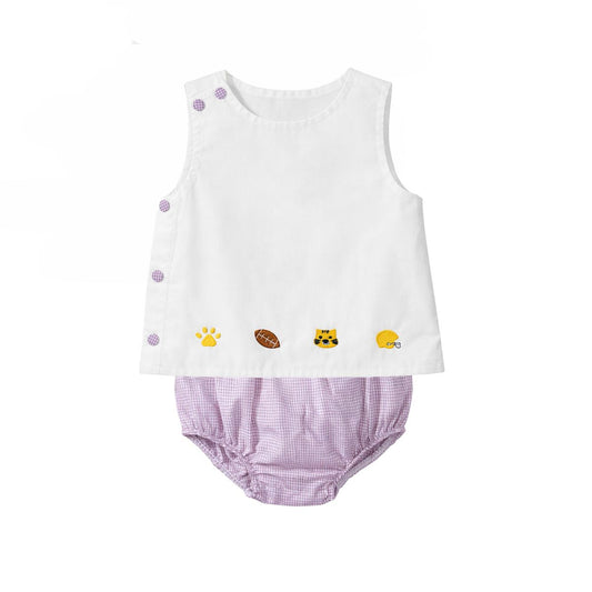 Liam Diaper Set, Purple Tigers