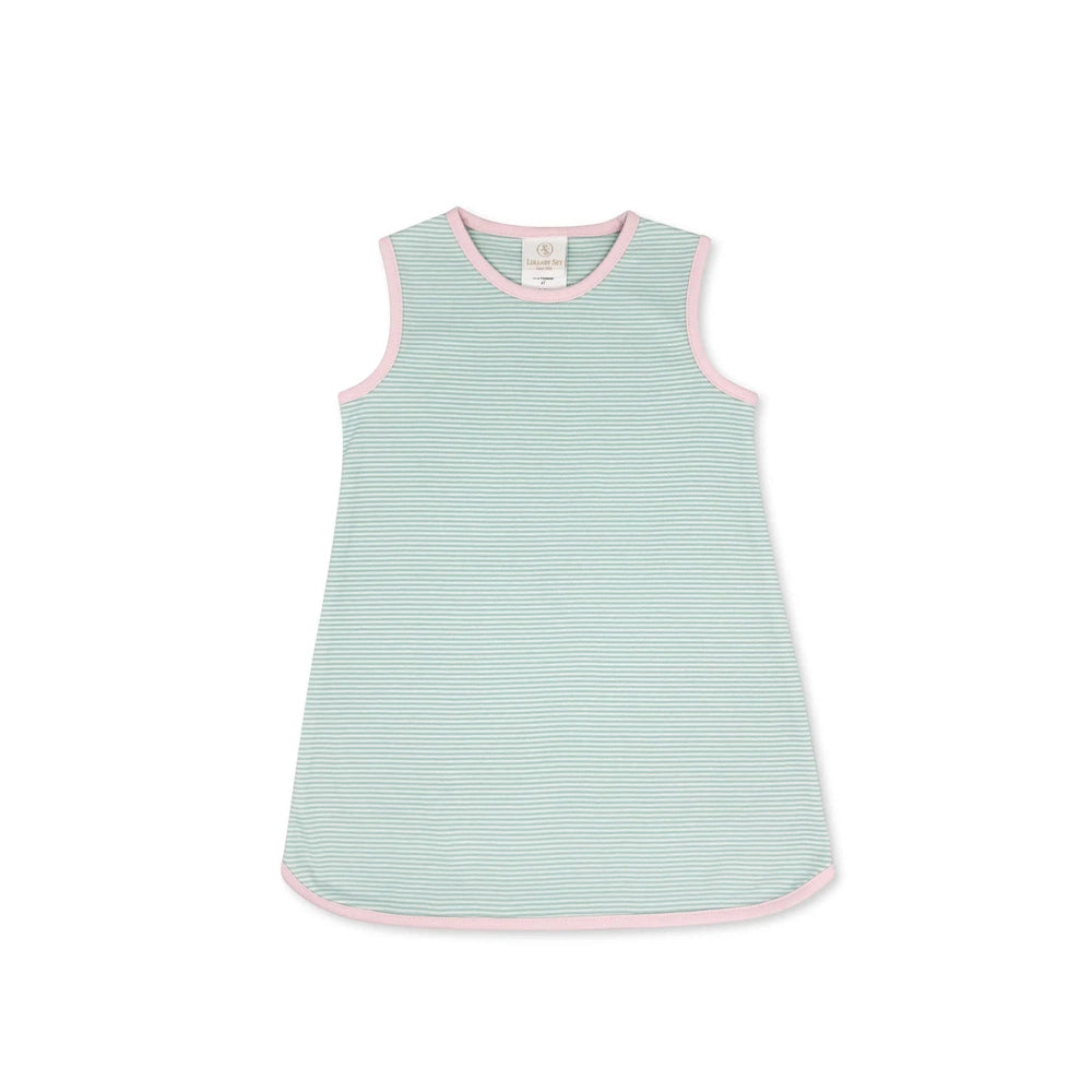 Tinsley Dress - Memphis Aqua Ministripe
