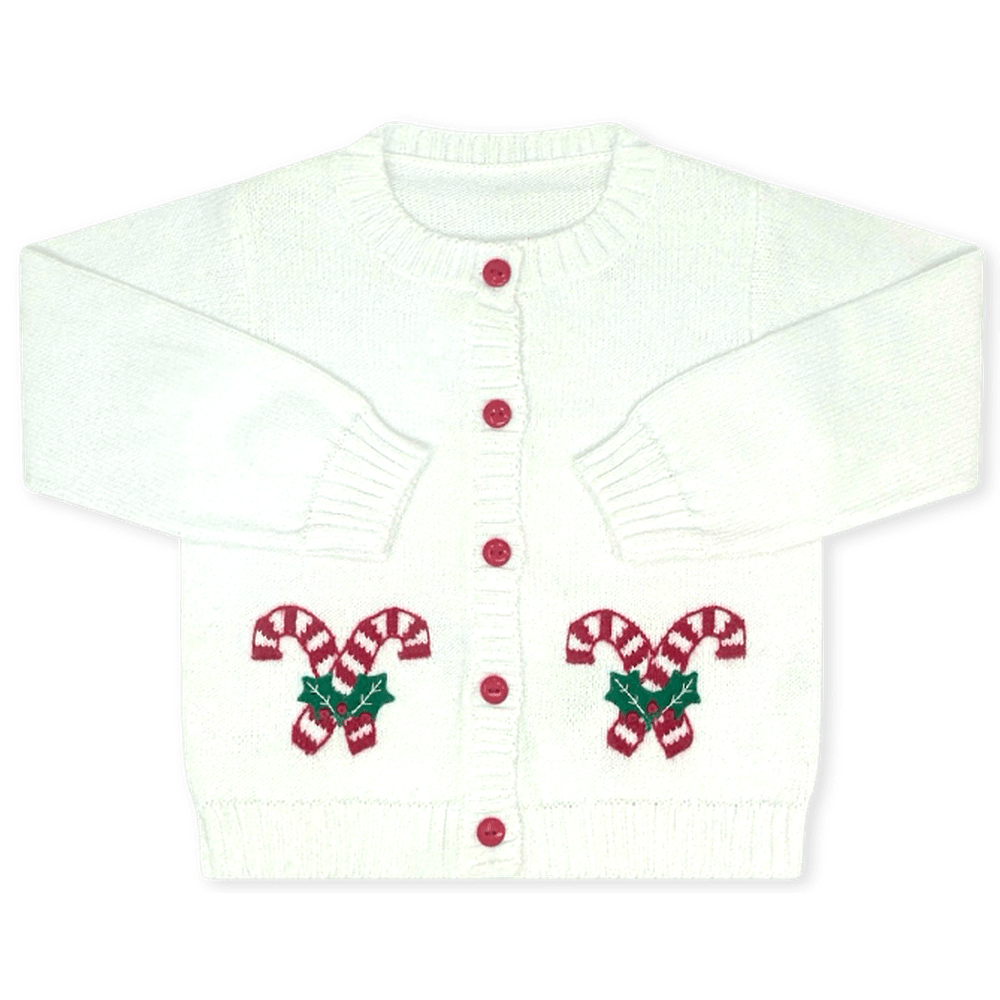 Burrow Button Down Sweater, Candy Cane