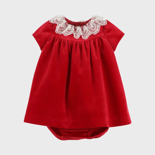 Velvet Float Dress w/ Bloomers - Red